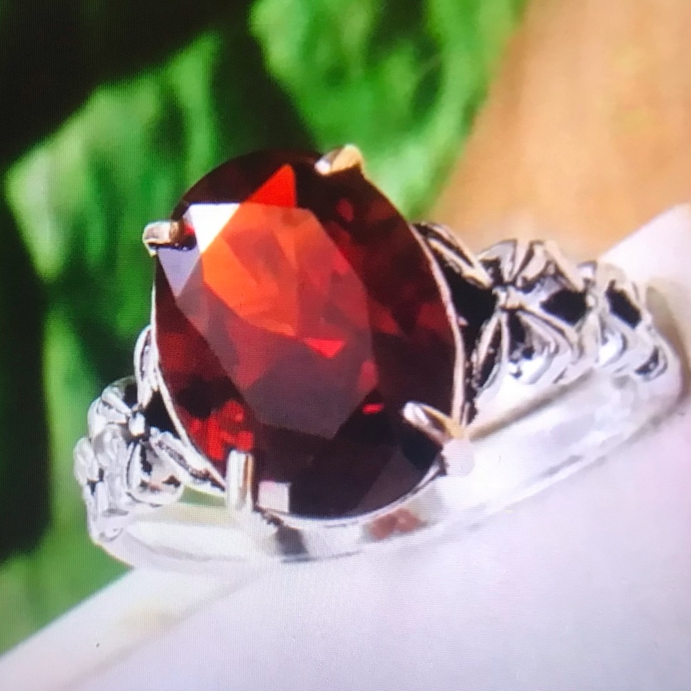 Garnet 925 Sterling Silver Ring